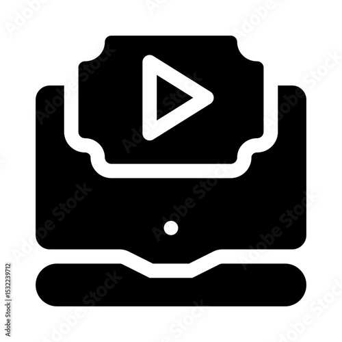 Mobile ticket glyph icon
