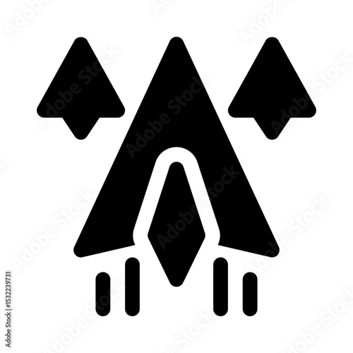 Paper plane glyph icon