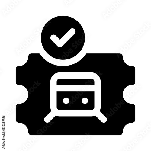 Train ticket glyph icon