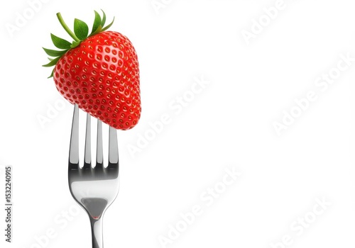 Strawberry on a fork ready to eat
