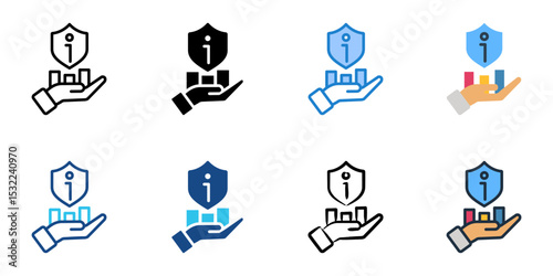 Reliable information icon set multiple style collection 
