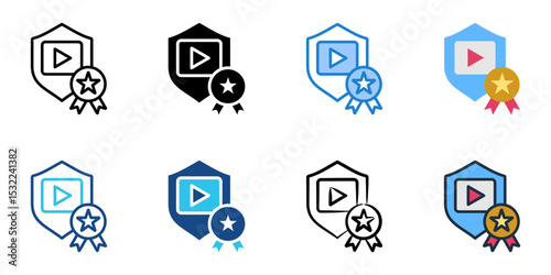 Reputable sources icon set multiple style collection 
