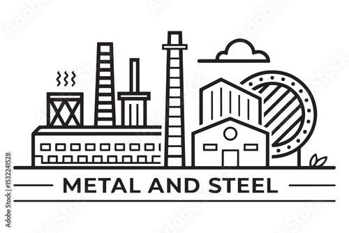 industrial illustration of construction industry business construction cranes building large city and professionals of industry wearing working helmets