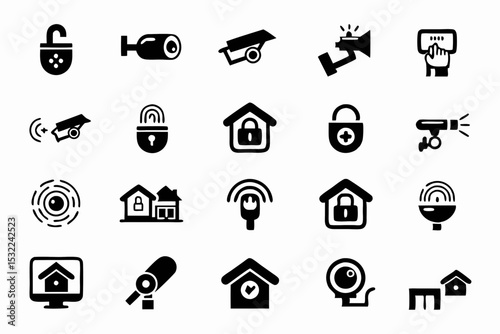 Security camera icon home security cameras cctv surveillance camera vector icons editable 