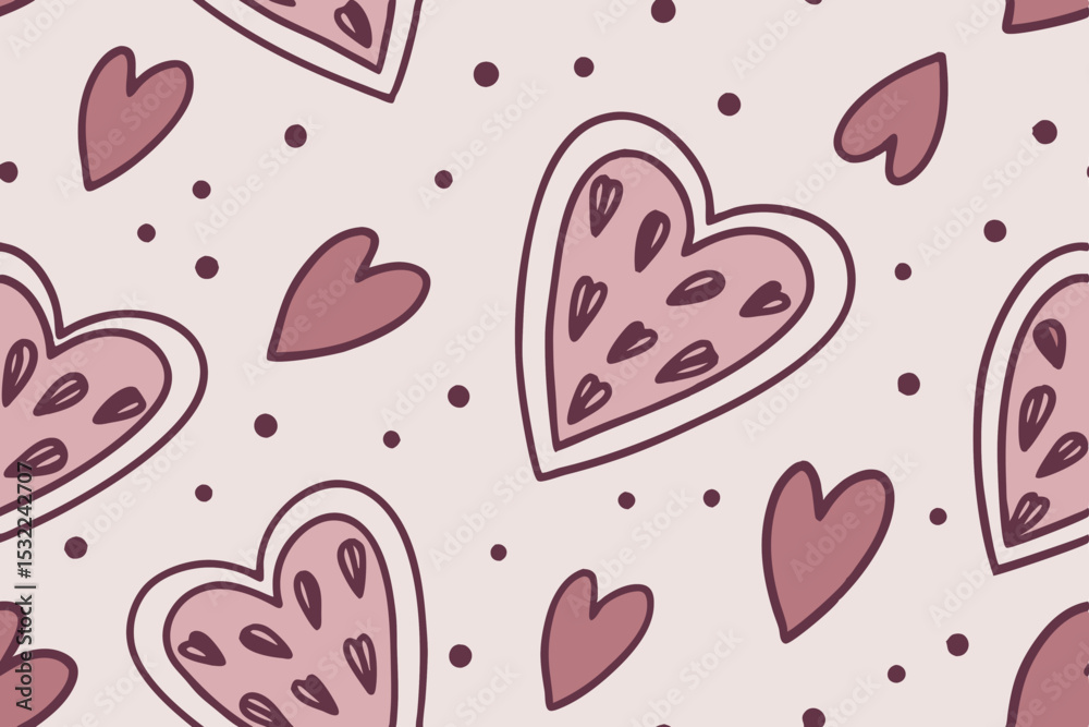 Cute pattern printable pink heart seamless 