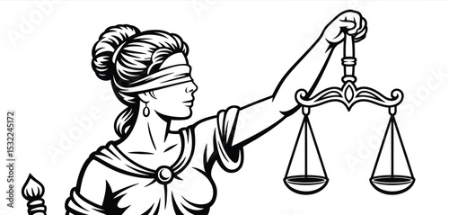 Blindfolded Lady Justice Holding Scales of Justice