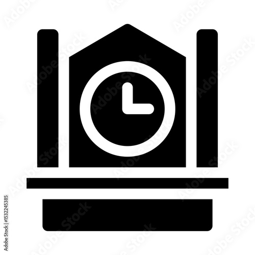 Clock tower glyph icon