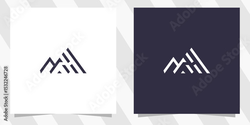 letter mh hm logo design vector