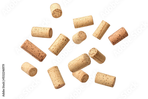 Wine corks arrangement isolated on transparent background