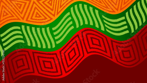 Juneteenth freedom day background with african pattern style vector banner illustration