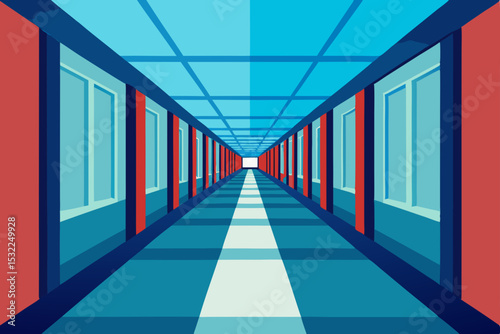 Endless Corridor A Journey Through Abstract Architectural Space