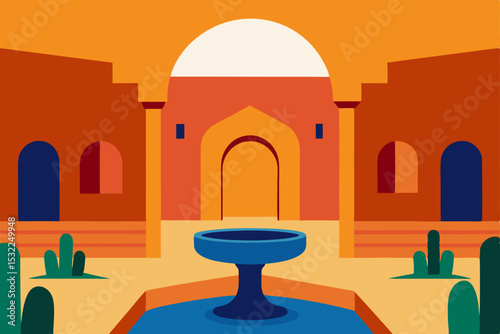 Desert Oasis Courtyard Architectural Design of a Tranquil Retreat
