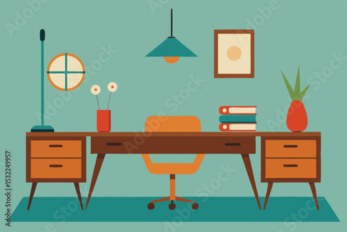 Mid-Century Modern Home Office Design Desk Setup Ideas & Inspiration