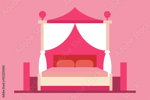 Elegant Pink Canopy Bed Romantic Bedroom Design Inspiration