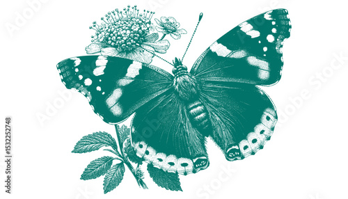 Admiral Butterfly vector