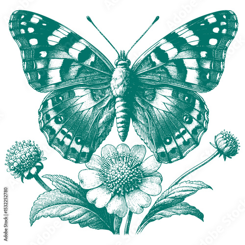 Admiral Butterfly vector