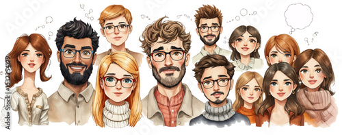 Diverse Group of People Standing in a Row – Vector Illustration of Multicultural Unity and Inclusion.