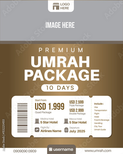umrah flyer promotion template editable