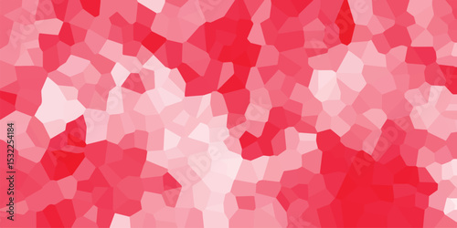 Abstract red geometric background pattern displaying a seamless mosaic of various shades and tones of red suitable for digital design