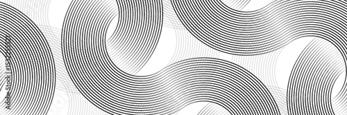 Abstract gold circle lines on dark background. Geometric stripe line art design. Vector illustration