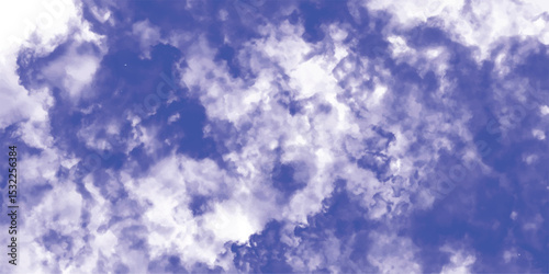 Watercolor clouds illustration with deep blue and white blended effect for artistic backgrounds and designs.