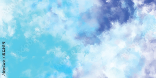 Watercolor sky background with soft blue and white clouds representing serenity and calm perfect for digital designs