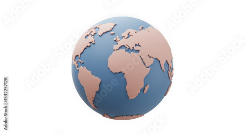3D Render: Pastel Earth Globe - Global Concepts & World Map