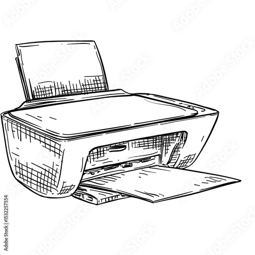 Printer handdrawn illustration⁠
