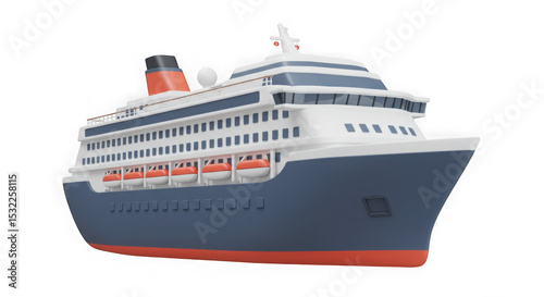 Cruise Ship: 3D Render of a Luxury Vessel