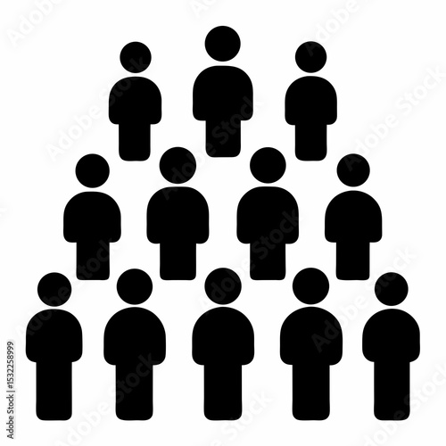 Hierarchical Team Structure Graphic Illustration of a Business Organization