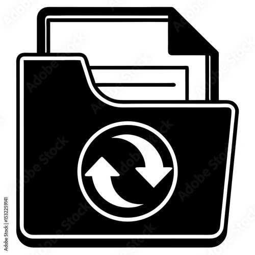 Backup File Vector | Generative AI and Linocut Silhouette Design Illustration