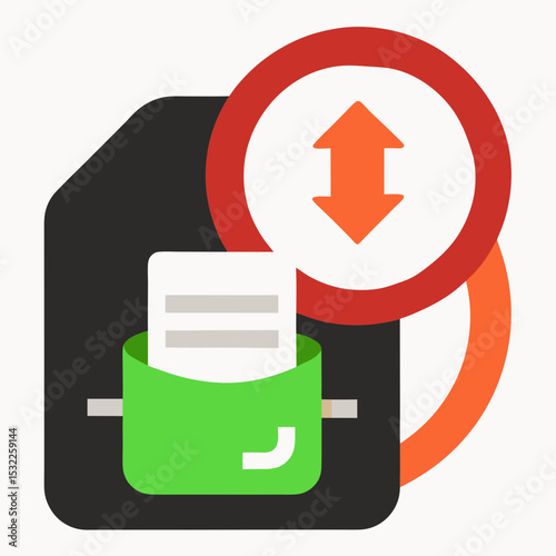 Backup File Vector | Generative AI and Linocut Silhouette Design Illustration