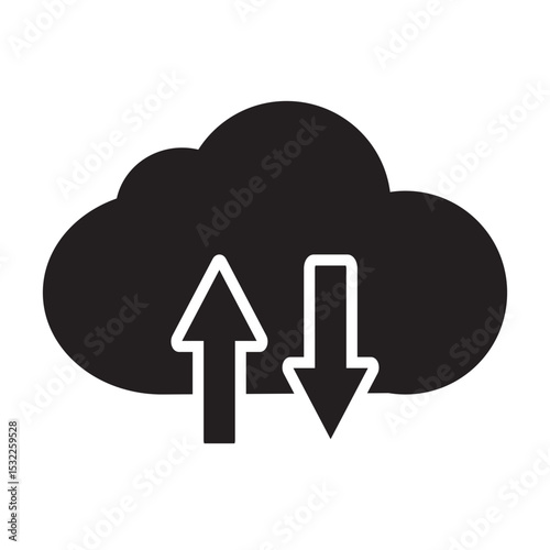 cloud upload download vector icon