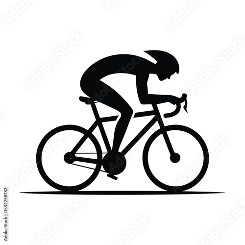 Silhouette of cyclist riding road bicycle