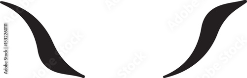 Minimalist Symmetrical Horns  Elegant Abstract Black & White Design