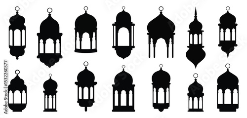 Collection of Islamic Lantern Silhouettes for Ramadan