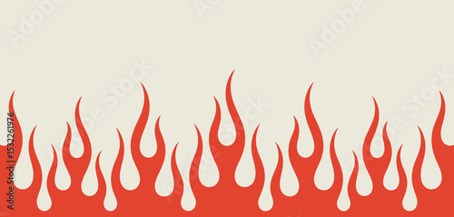 Red Flame Border Seamless Pattern Graphic Design