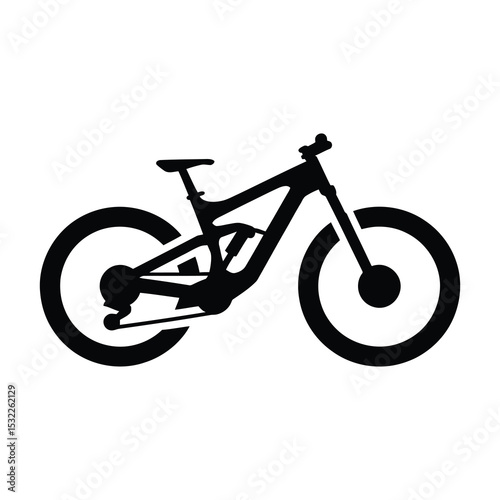 Black silhouette of a modern mountain bike