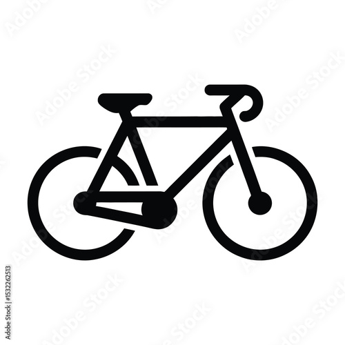 Simple black bicycle icon illustration