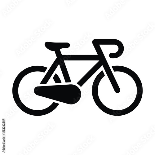 Simple black bicycle icon illustration