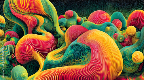 of chaotic colors and geometric waves merging into a dynamic gradient blur