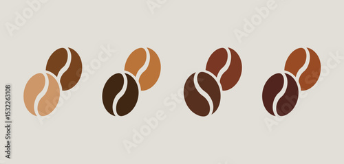 Coffee Beans in Various Shades of Brown