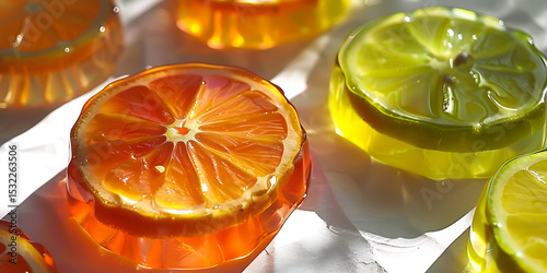 Citrus-Shaped Gelatin in Soft Light


