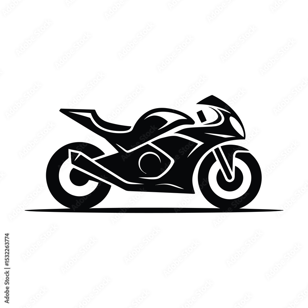 Fototapeta premium Black silhouette of a sportbike motorcycle