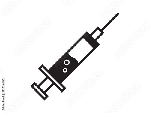 Vector isolated one single simple syringe injection  colorless black symbol icon logo infographics glyph on a white background simple minimal graphic element