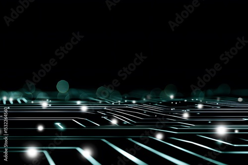Exploring technological advancements digital circuitry infographic modern design low angle future concept