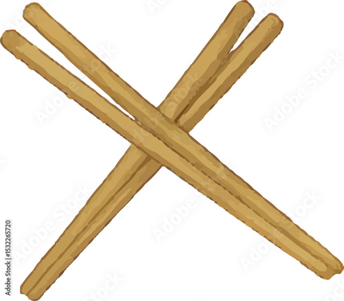 These wooden chopsticks add an authentic touch to Japanese dining, perfect for sushi meals. Ideal for food designs, restaurant branding, or culinary art, they symbolize traditional Asian eating cultur