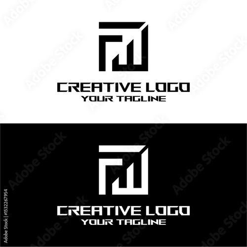creative letter logo fw design vector
