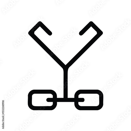 Blockchain Fork Split Outline Icon Vector