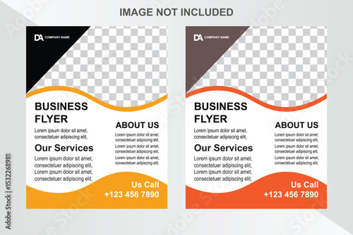 Business flyer template with photo